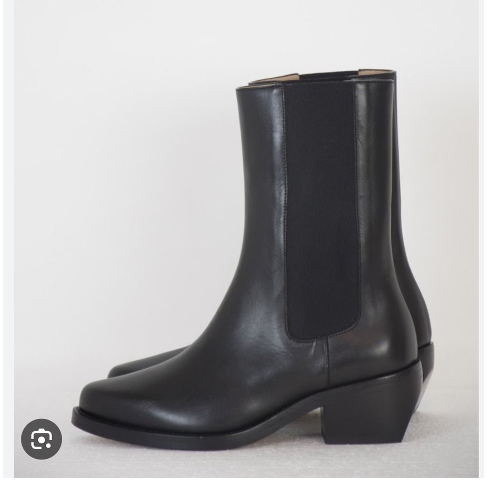 Legres black leather western Chelsea boot 38/8 - Picture 2 of 6